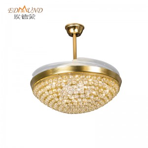 Ventola del soffitto del lampadario K005 con luce con lampadario a ventole di cristallo da 42 pollici remoto con lampadario